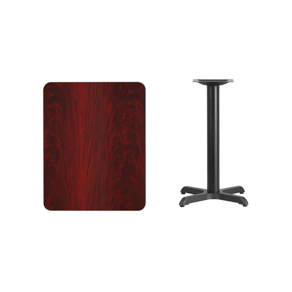 24"x30" Rectangular Mahogany Laminate Table Top with 22"x22" Base Y480979