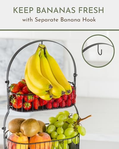 3 Tier Bamboo Fruit Basket with Removable Baskets Z90460