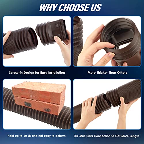 2 Pack Flexible Rain Gutter Downspout Extenders Black P804