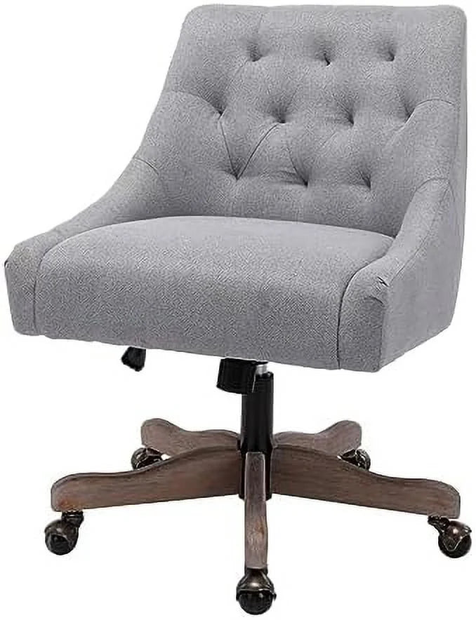Blue Swivel Shell Chair with Wood Base and Wheels A91154