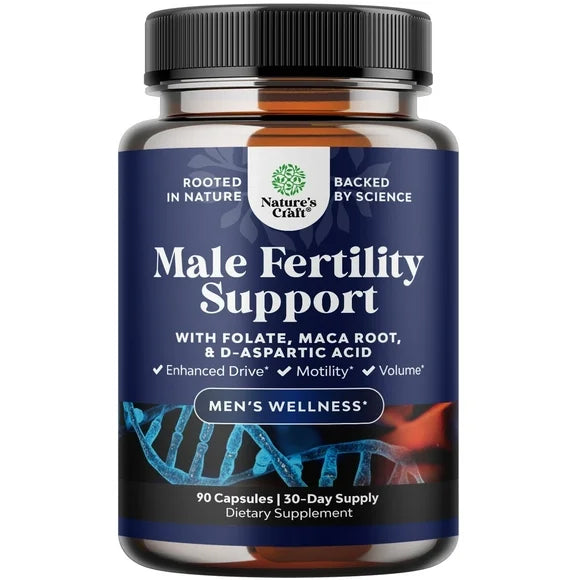 Male Fertility Supplement with L-Arginine D-Aspartic Acid and Maca Root 90 Capsules Q363