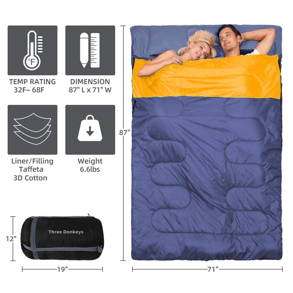 Queen-Size XL 2 Person Waterproof Sleeping Bag I74301