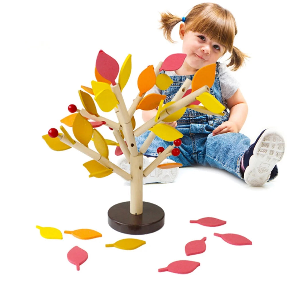 Creative Wooden Tree Blocks Building Set Toy (Yellow) C5008