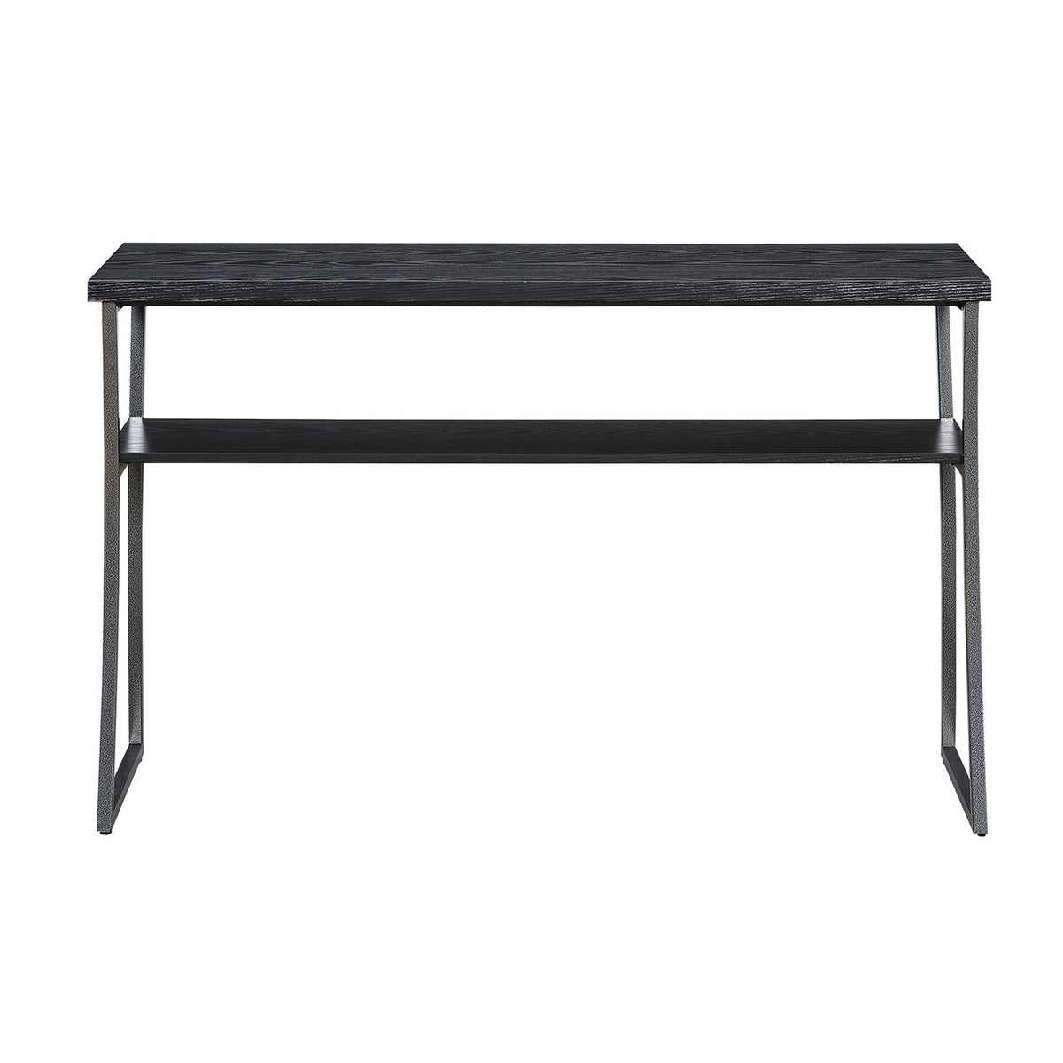 Black Woodgrain/Gray Console Table A550