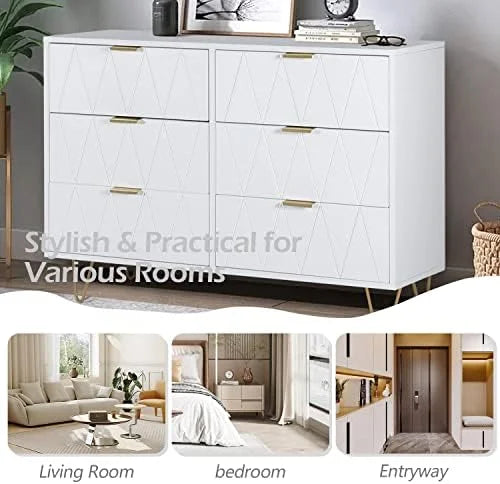 4 Drawer Dresser Chest Cabinet Organizer with Metal Legs O515