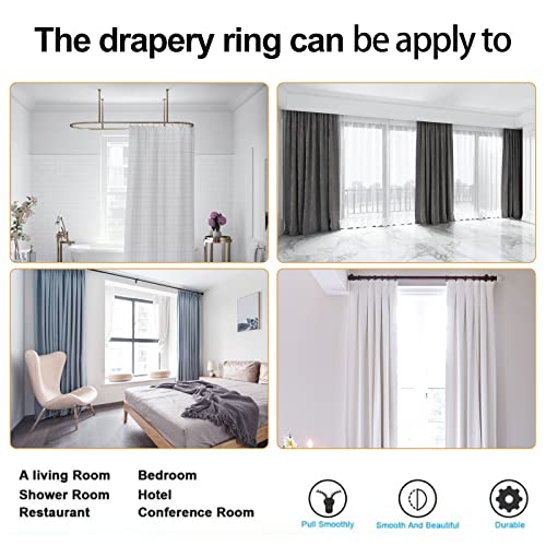 Set of 30 Antique Brass Curtain Rings with Eyelets N951370
