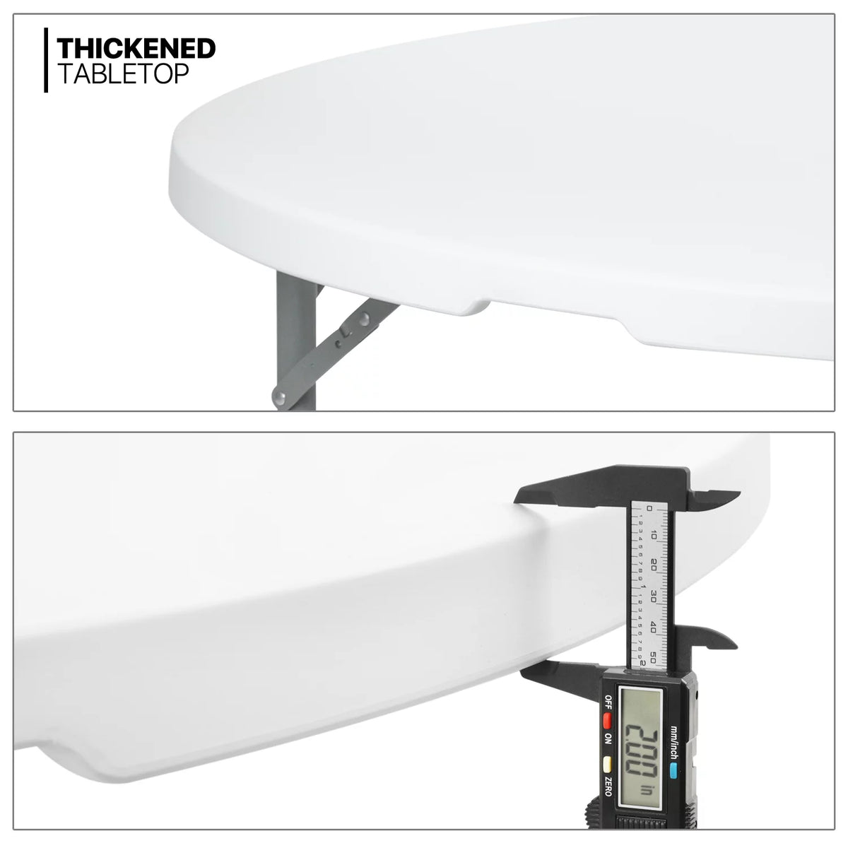 5Ft White Bi-Fold Plastic Table Set of 5 F8526
