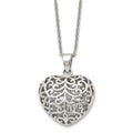 Stainless Steel Filigree Heart Necklace E58724