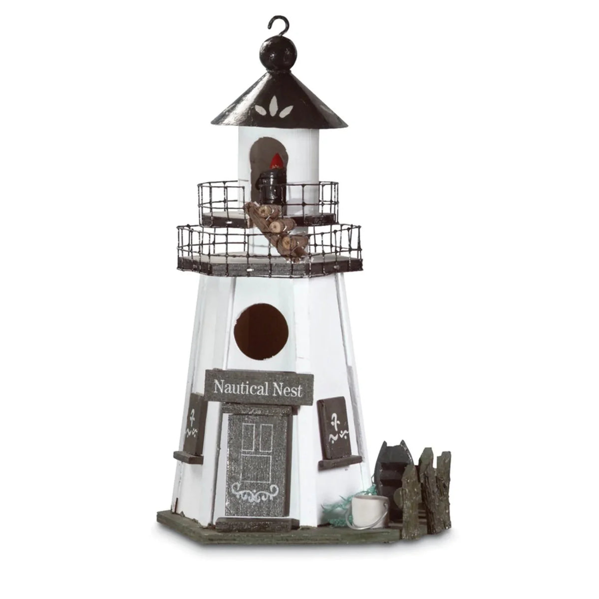 Nautical Wood Lighthouse Bird House K62432