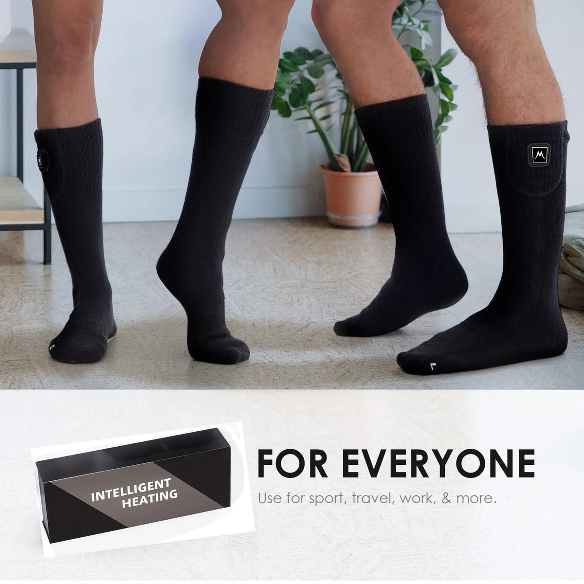 Black L Rechargeable Electric Heated Socks M874608