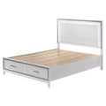 White 2 Drawer Wooden Queen Bed with LED Headboard X1115