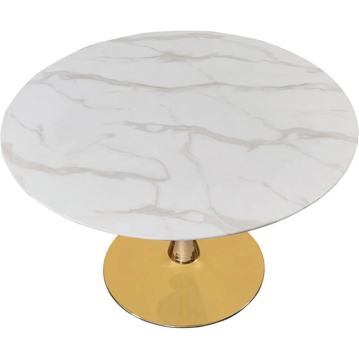Gold Base Faux Marble Top Dining Table G6915