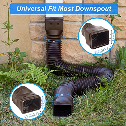 2 Pack Flexible Rain Gutter Downspout Extenders Black P804