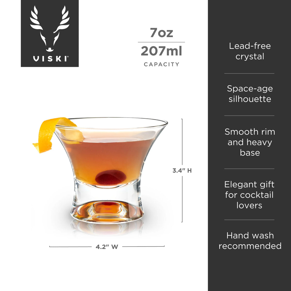 Heavy Base Crystal Manhattan Glasses Cocktail Glass Set L275124
