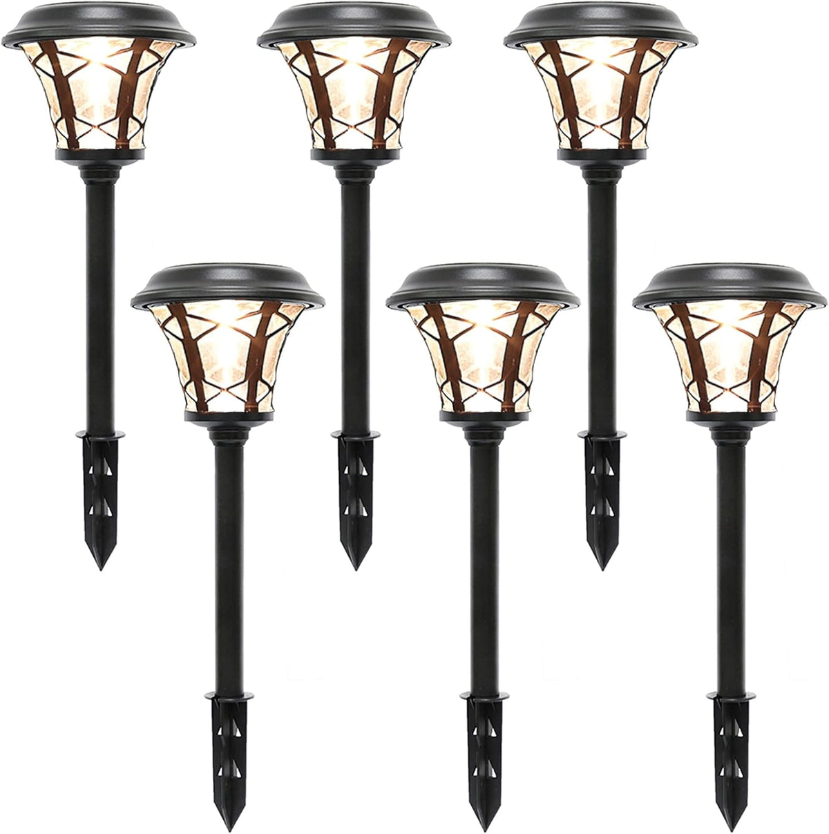 6 Pack Solar Powered Pathway Lights, Warm White T872