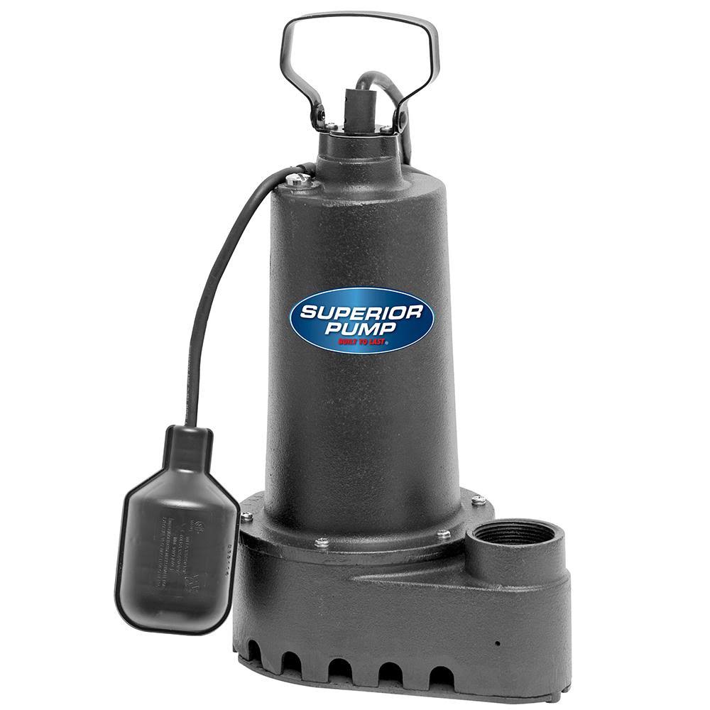 1/3 HP Cast Iron Submersible Sump Pump with Tethered Float Switch K33376