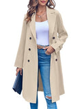 Women's Double Breasted 3/4 Long Trench Coat G50743