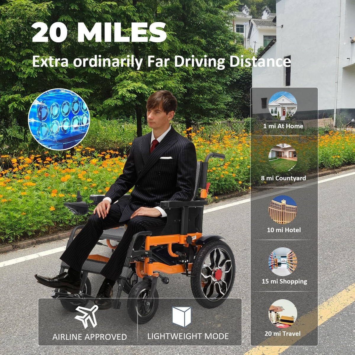 Lightweight Foldable Electric Wheelchair M7371
