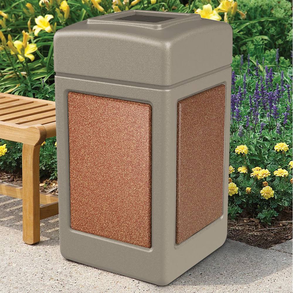 42 Gallon Beige Trash Receptacle F728