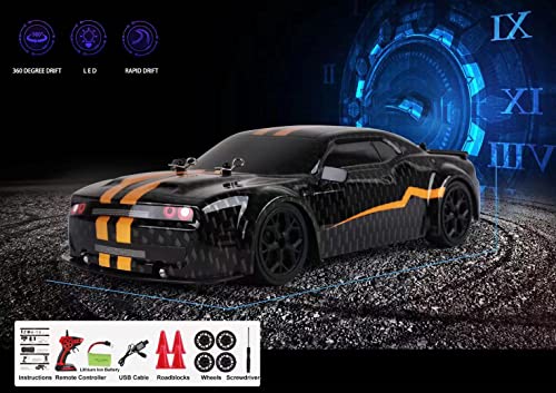 2.4G 1:14 Remote Control Drift Car with 2 Rechargeable Battery LED 4WD X5937