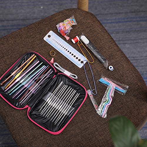 9 Ergonomic Crochet Hooks Set with Case Y741