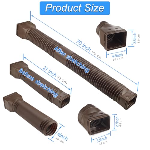 2 Pack Flexible Rain Gutter Downspout Extenders Black P804