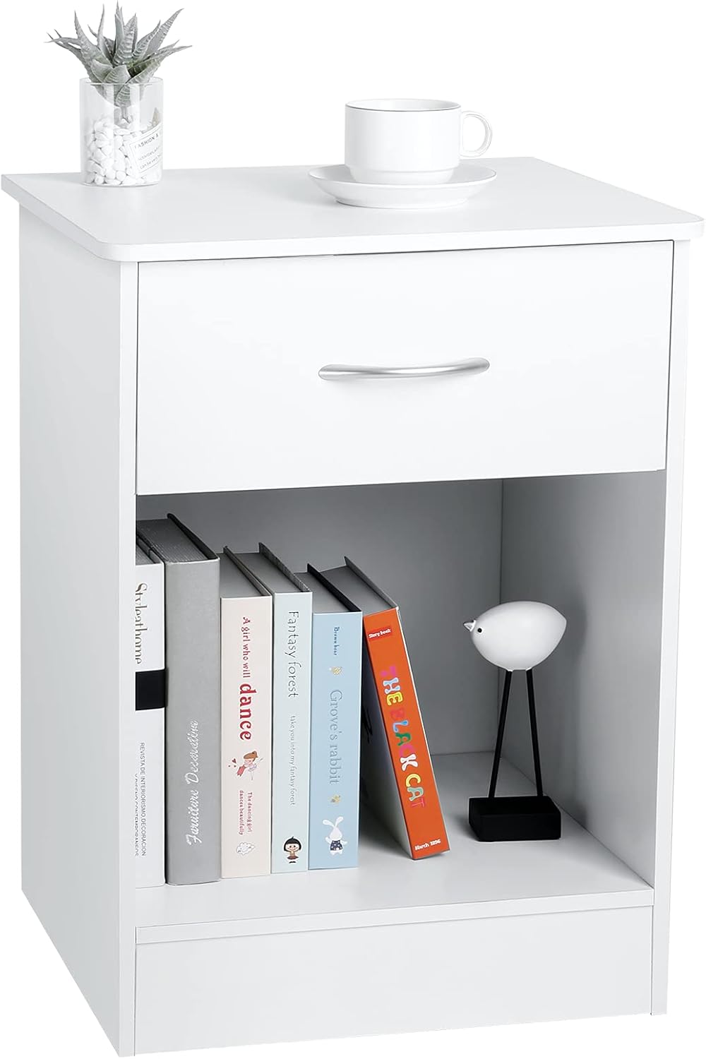 Black Nightstand with Drawer I48862
