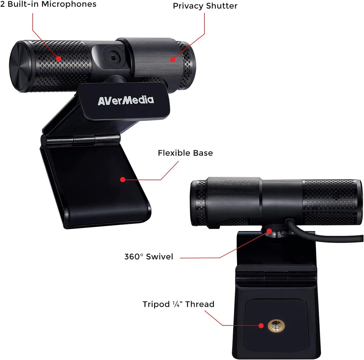 Full HD 1080P Webcam with Privacy Shutter and Dual Microphone X896