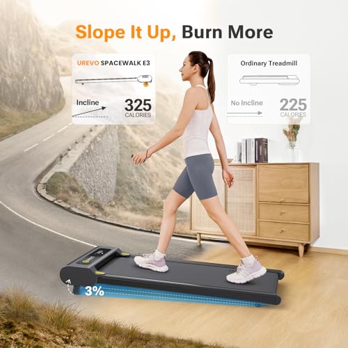Manual Incline Under Desk Treadmill with Remote Control, LED Display E257