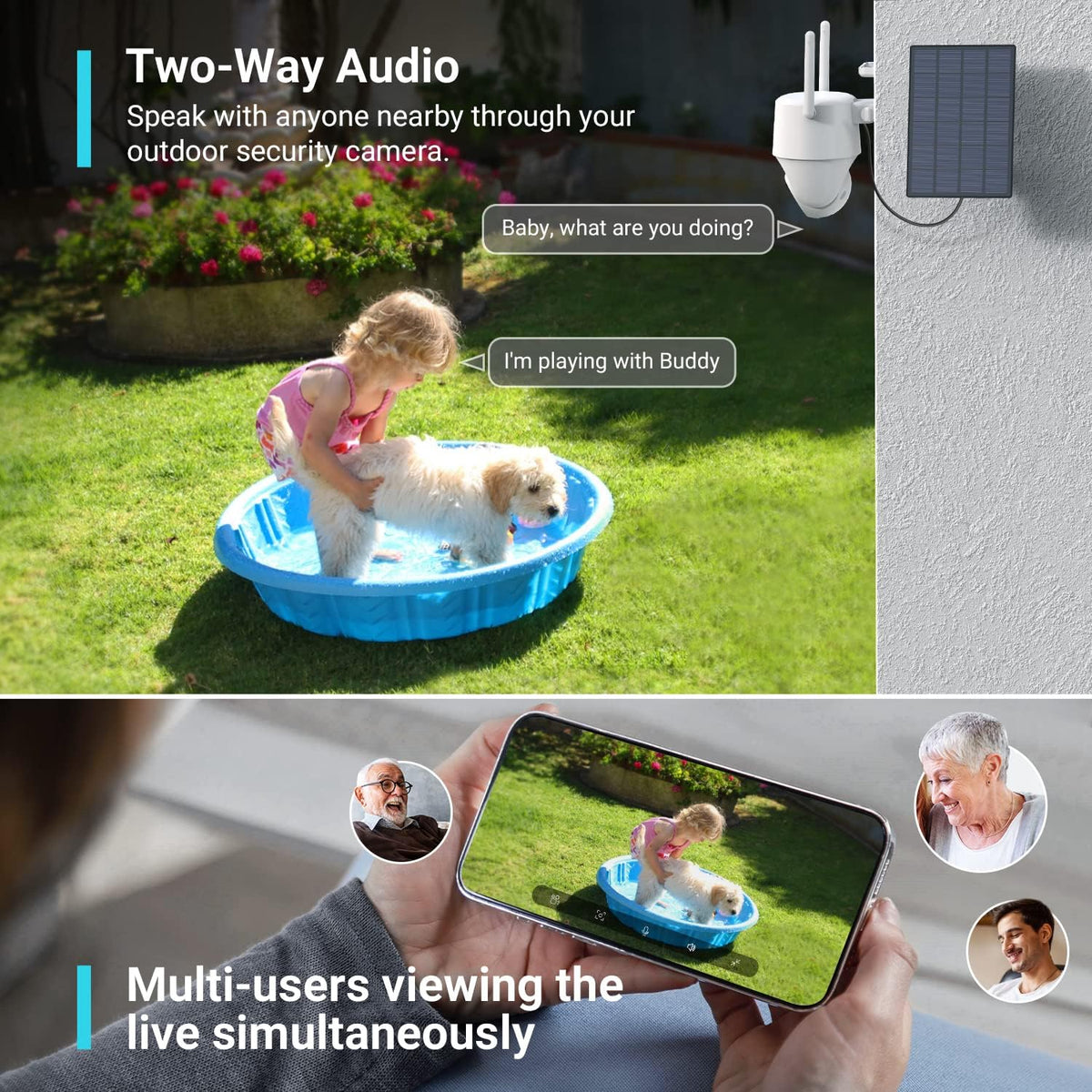 Wireless Outdoor Security Camera with 360° PTZ B764