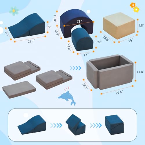 7 Pieces Soft Foam Climbing Blocks PlaySet N436077