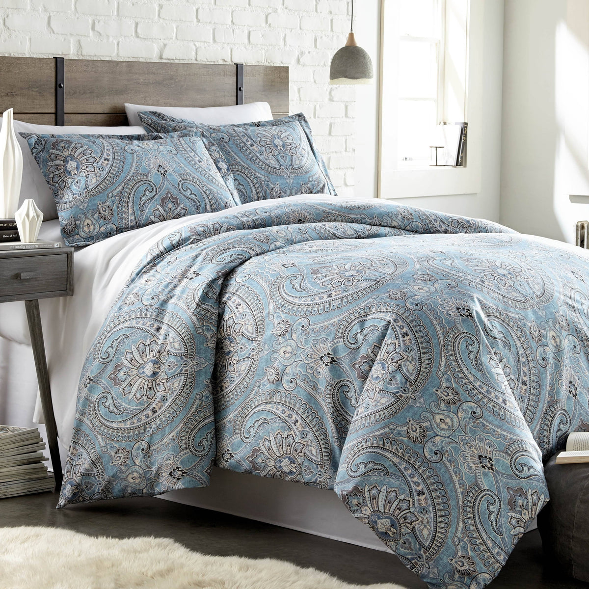 Aqua King Duvet Cover and Sham Set G38167