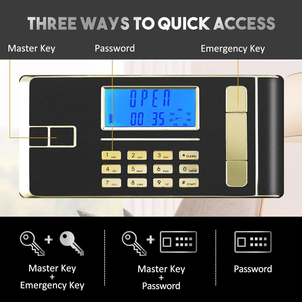 Large Fireproof Waterproof Safe Box with LCD Screen U621143