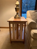 Handcrafted Wood Maple Side Table 21.5 Inches Tall K611
