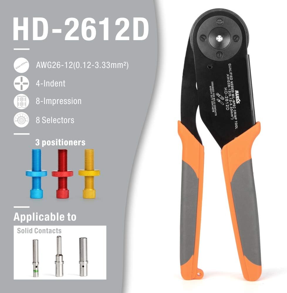 Deutsch Solid Contacts Crimping Tool AWG 26-12 Pack of 2 P728