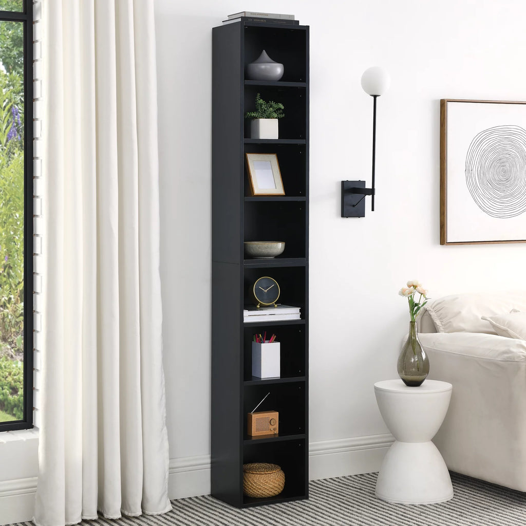 8-Tier Media Tower Rack with Adjustable Shelves V247848