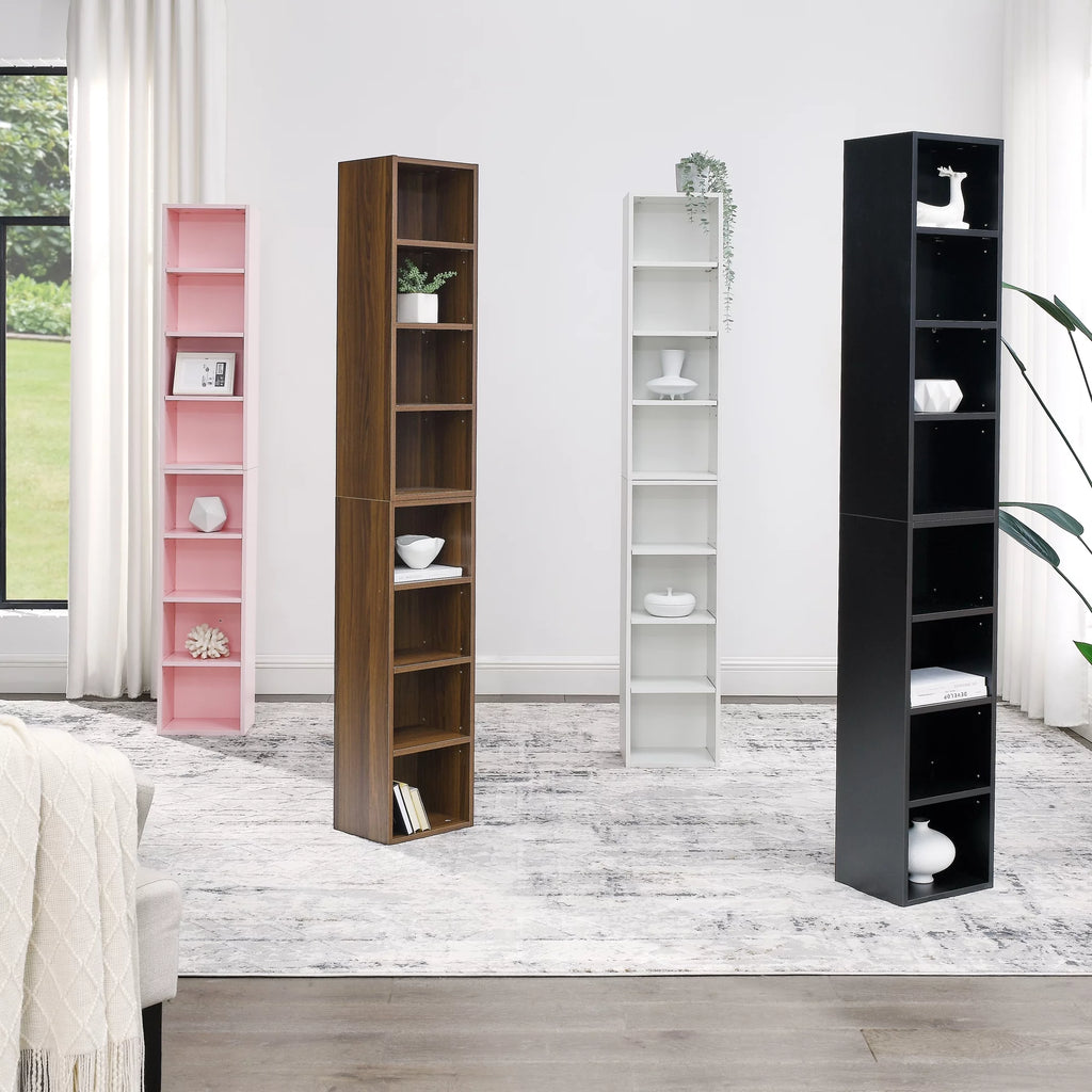 8-Tier Media Tower Rack with Adjustable Shelves V247848