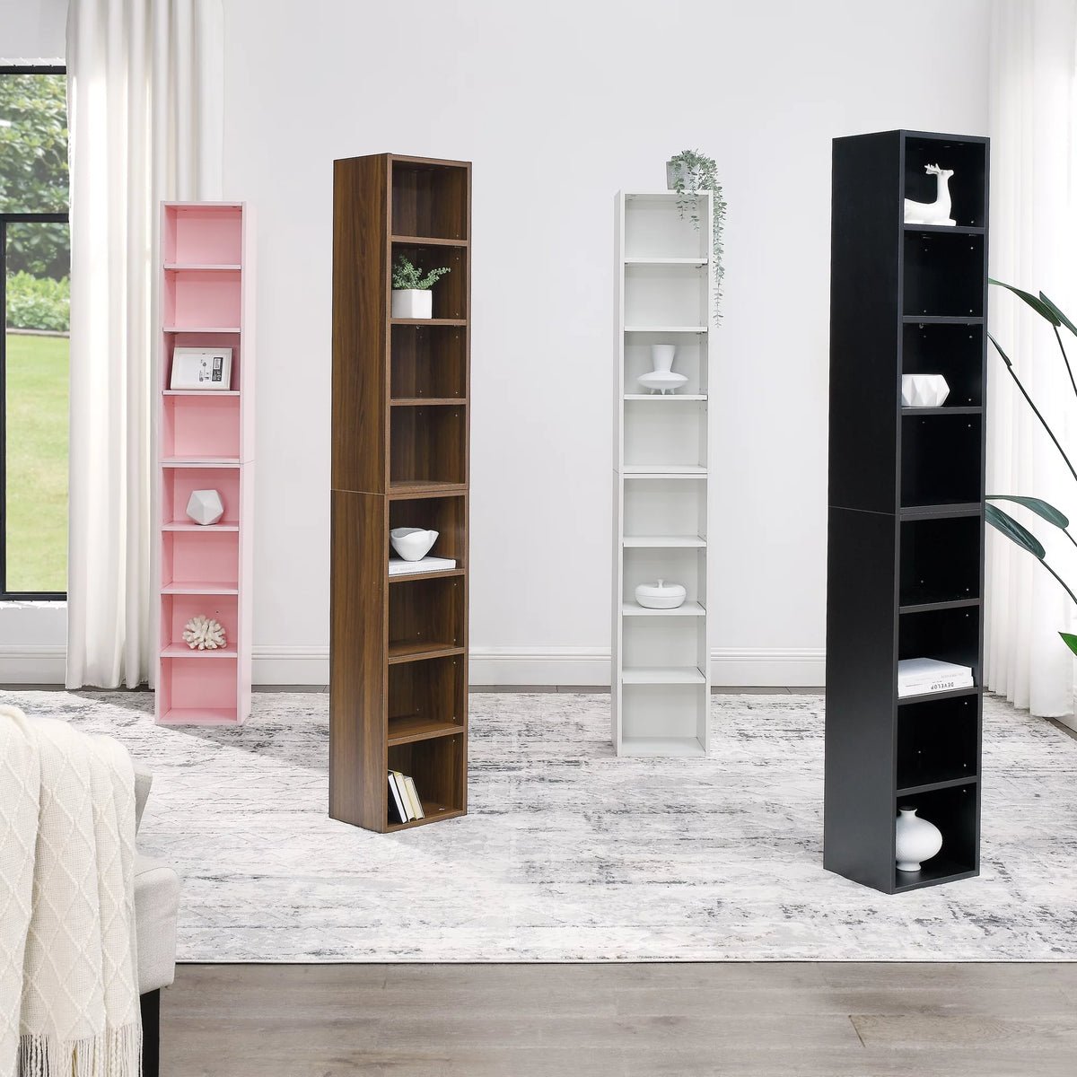 8-Tier Media Tower Rack with Adjustable Shelves V247848