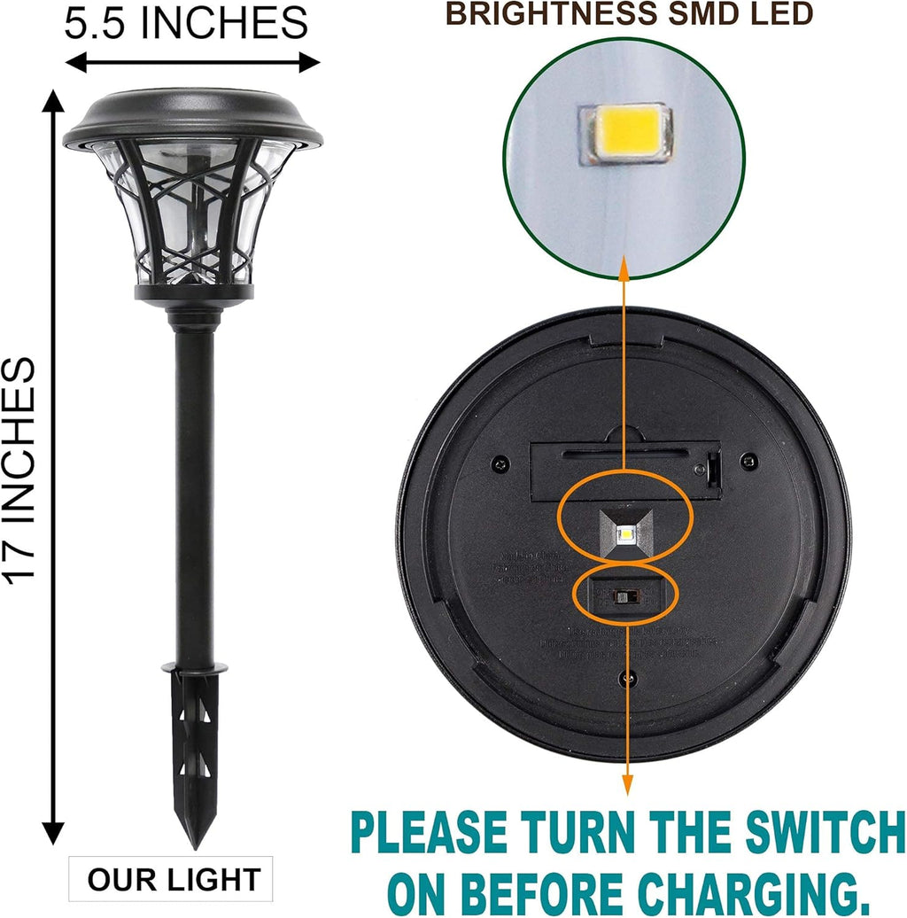 6 Pack Solar Powered Pathway Lights, Warm White T872
