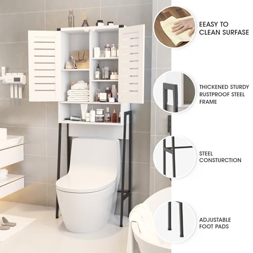White 2-Door Over Toilet Storage Cabinet U308295