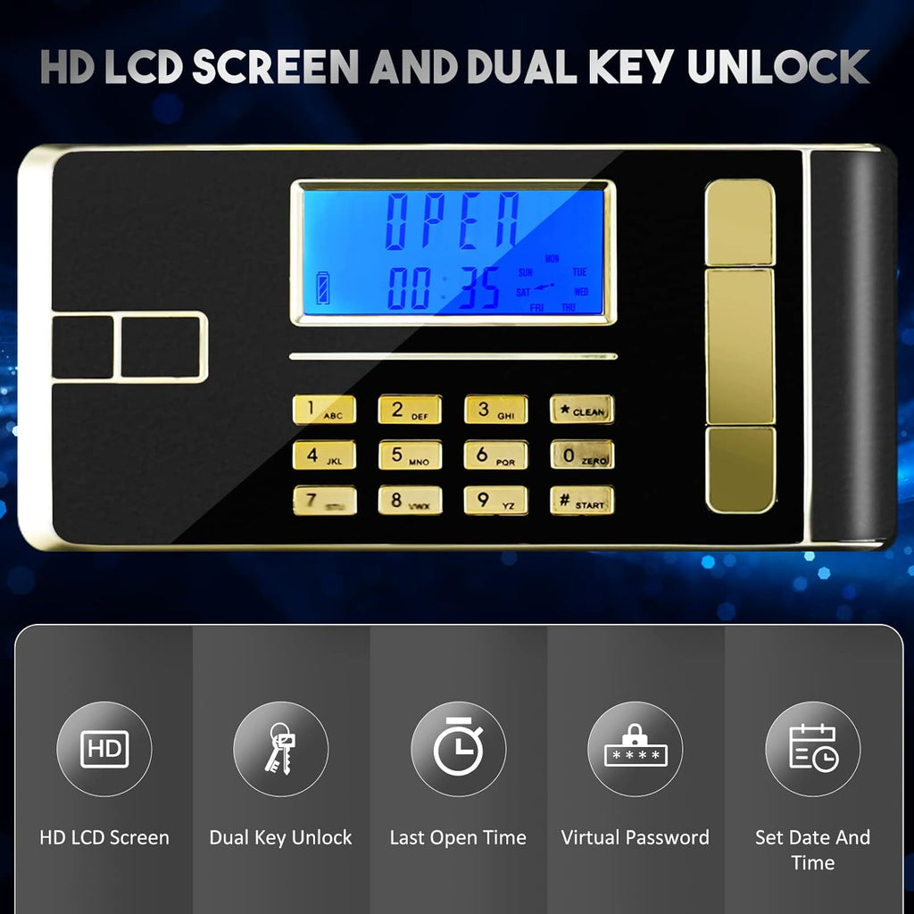 Large Fireproof Waterproof Safe Box with LCD Screen U621143