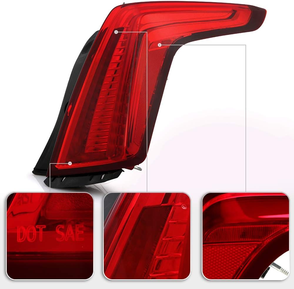 All Red Lens LED Tail Light Brake Lamp Assembly Replacement Right Passenger Side M39057
