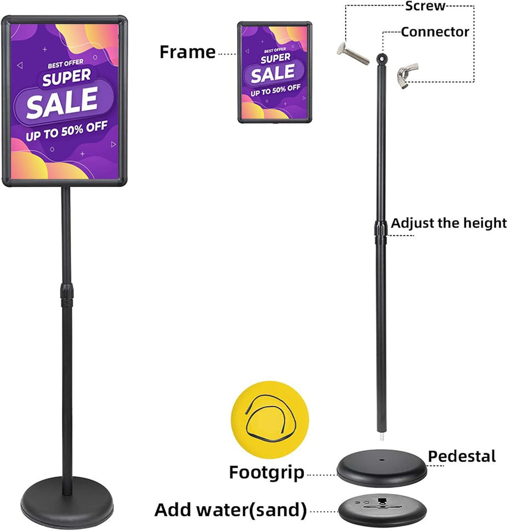 Adjustable Aluminum Sign Holder Stand for 8.5x11 Inches O272