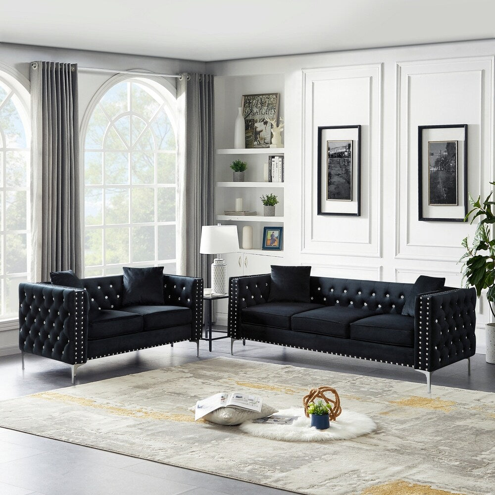 Grey 2 Piece Sofa and Loveseat Set C62227