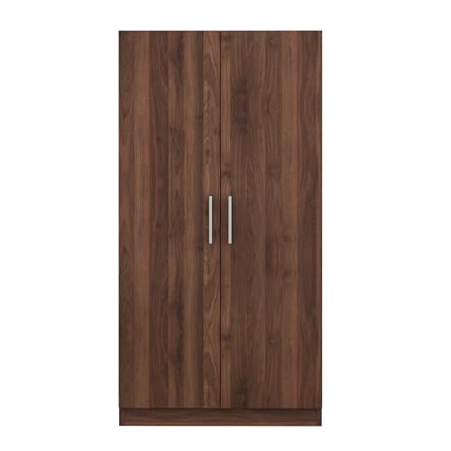 Black 4-Door Wooden Wardrobe Closet with 2 Drawers G484835