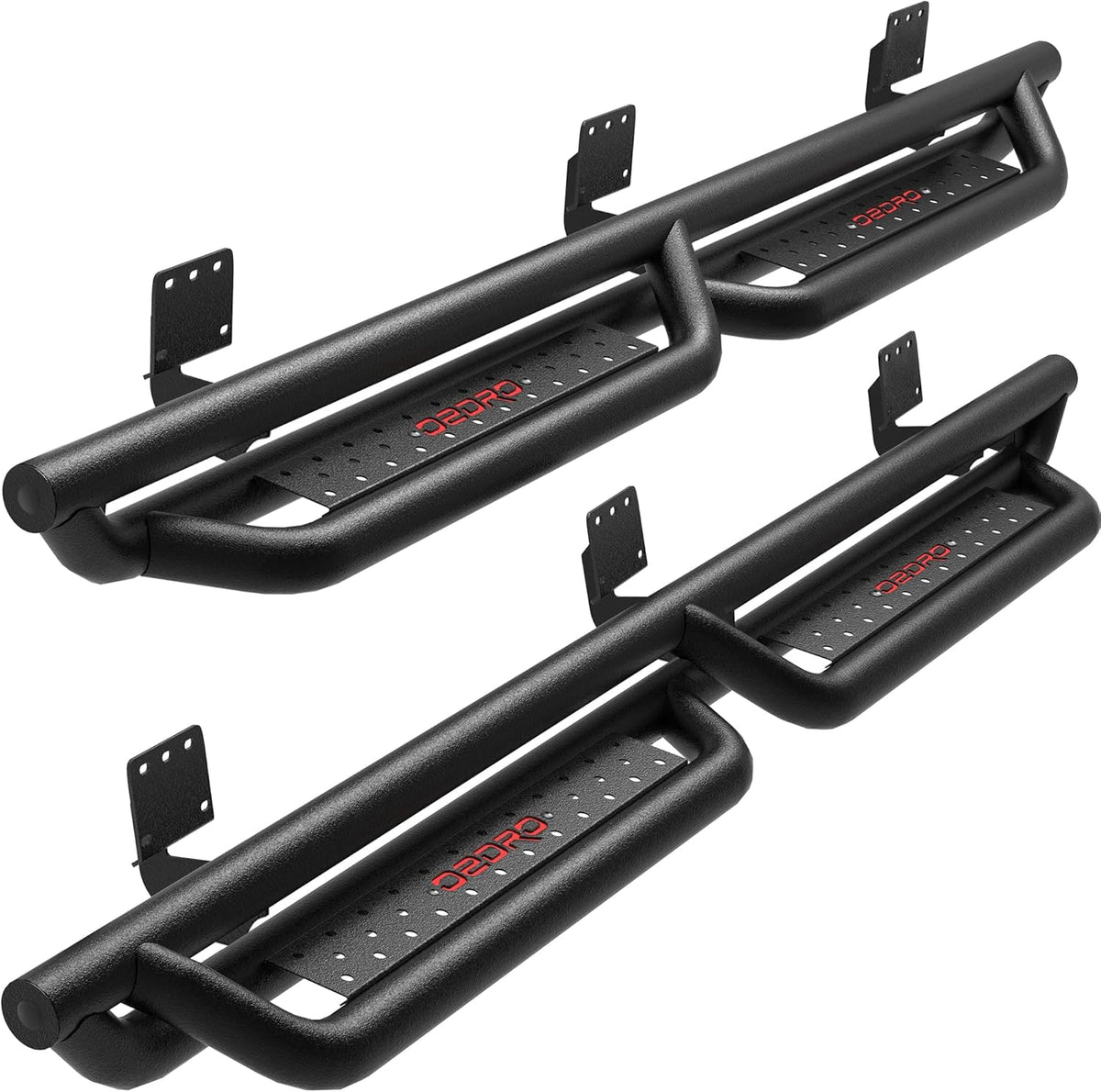 6 Inch Running Boards Side Steps Black Powder Coated All-Steel Nerf Bars O256