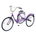 24 Inch Blue 7-Speed Adult Tricycle with Large Basket S322158