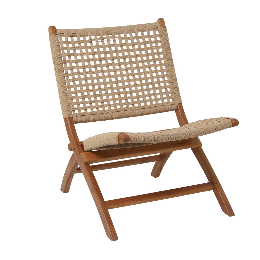 Brown Wood Handmade Woven Lounge Chair F643