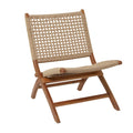 Brown Wood Handmade Woven Lounge Chair F643