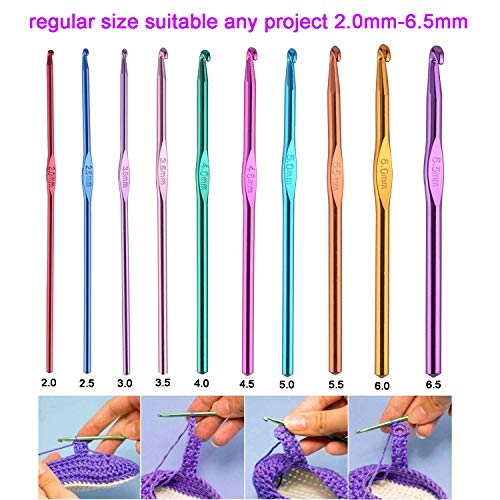 9 Ergonomic Crochet Hooks Set with Case Y741